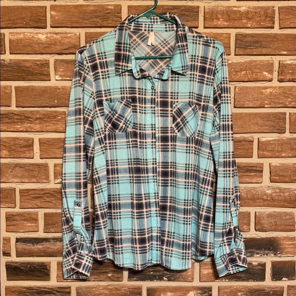Beautiful Flannel Button Up Top